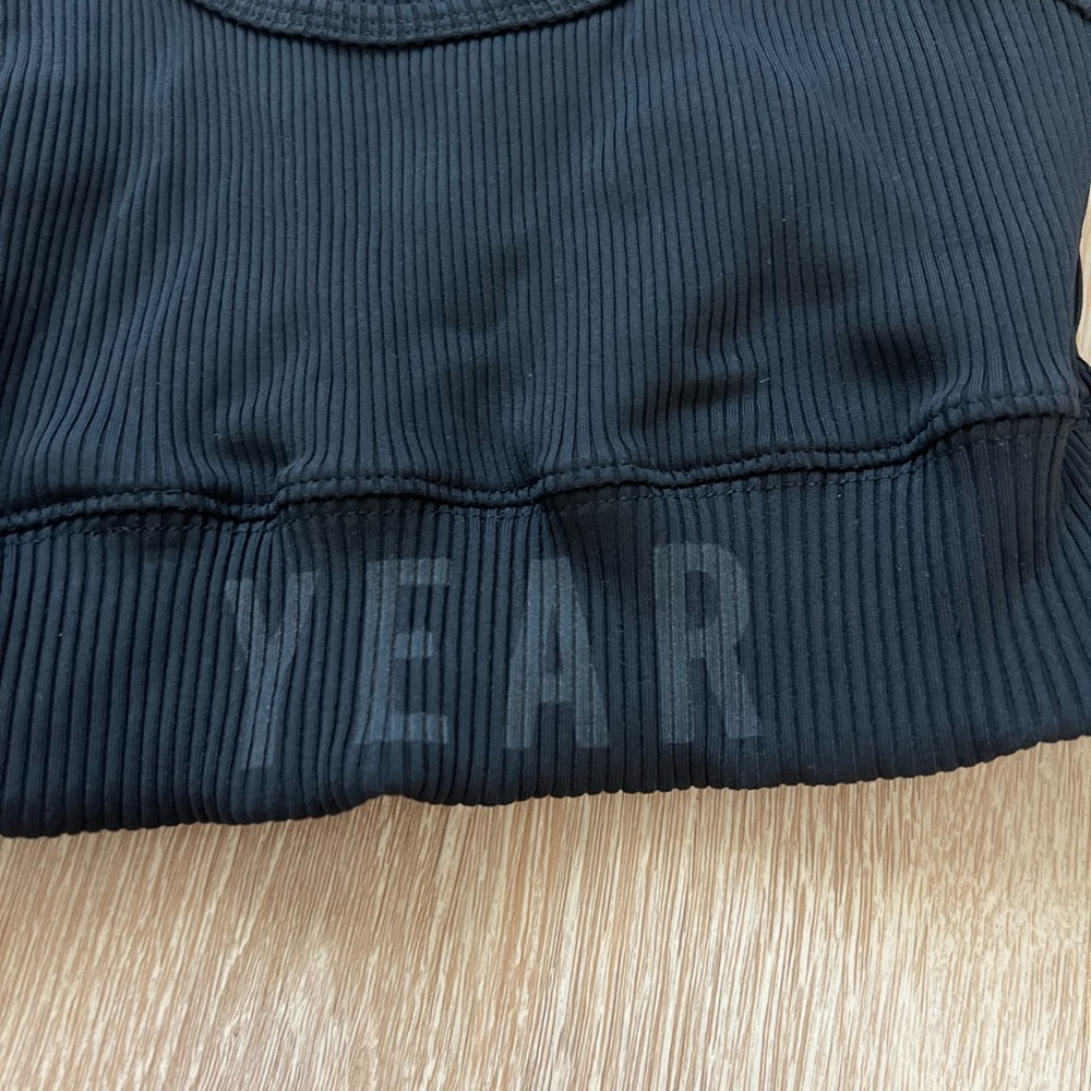 Year of Ours Black Ribbed Racerback Sports Bra - Picture 2 of 4